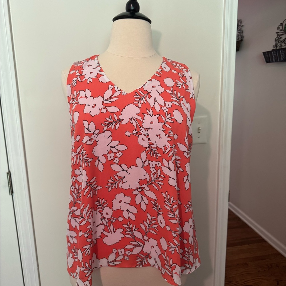 Cato Pink Floral Sleeveless Top